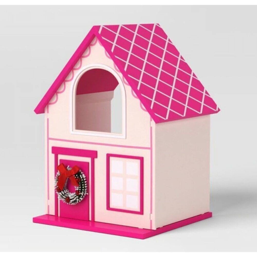 Featherly Friends™ Wood House Christmas Figurine Wondershop™ Pink House Only